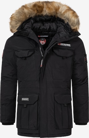Geo Norway Winterparka in Schwarz: Vorderseite