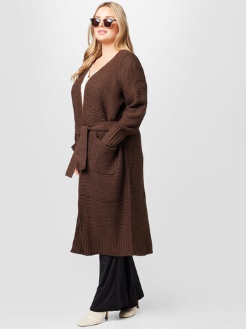 Vero Moda Curve Knit cardigan 'NONAME' in Brown