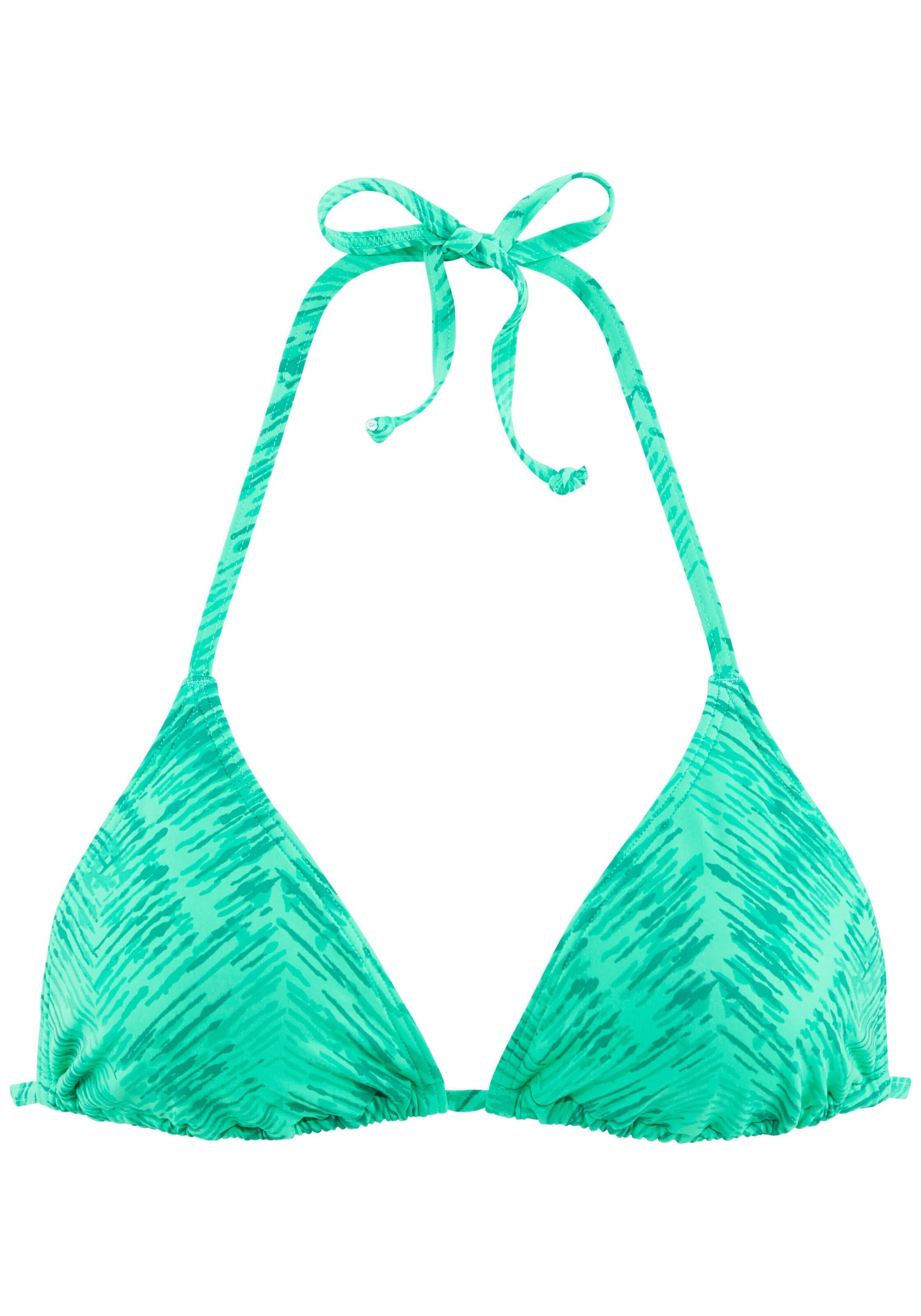 JETTE Triangle Bikini top in Green: front