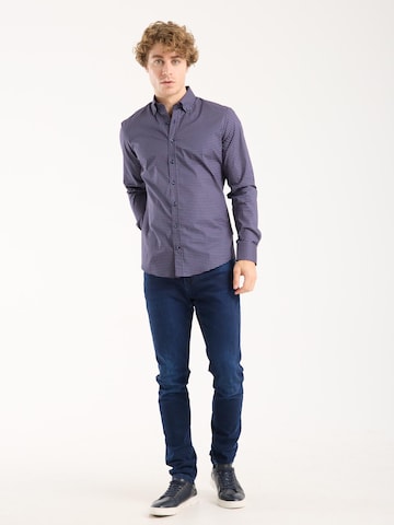 7Camicie - Ajuste estrecho Camisa de negocios en azul