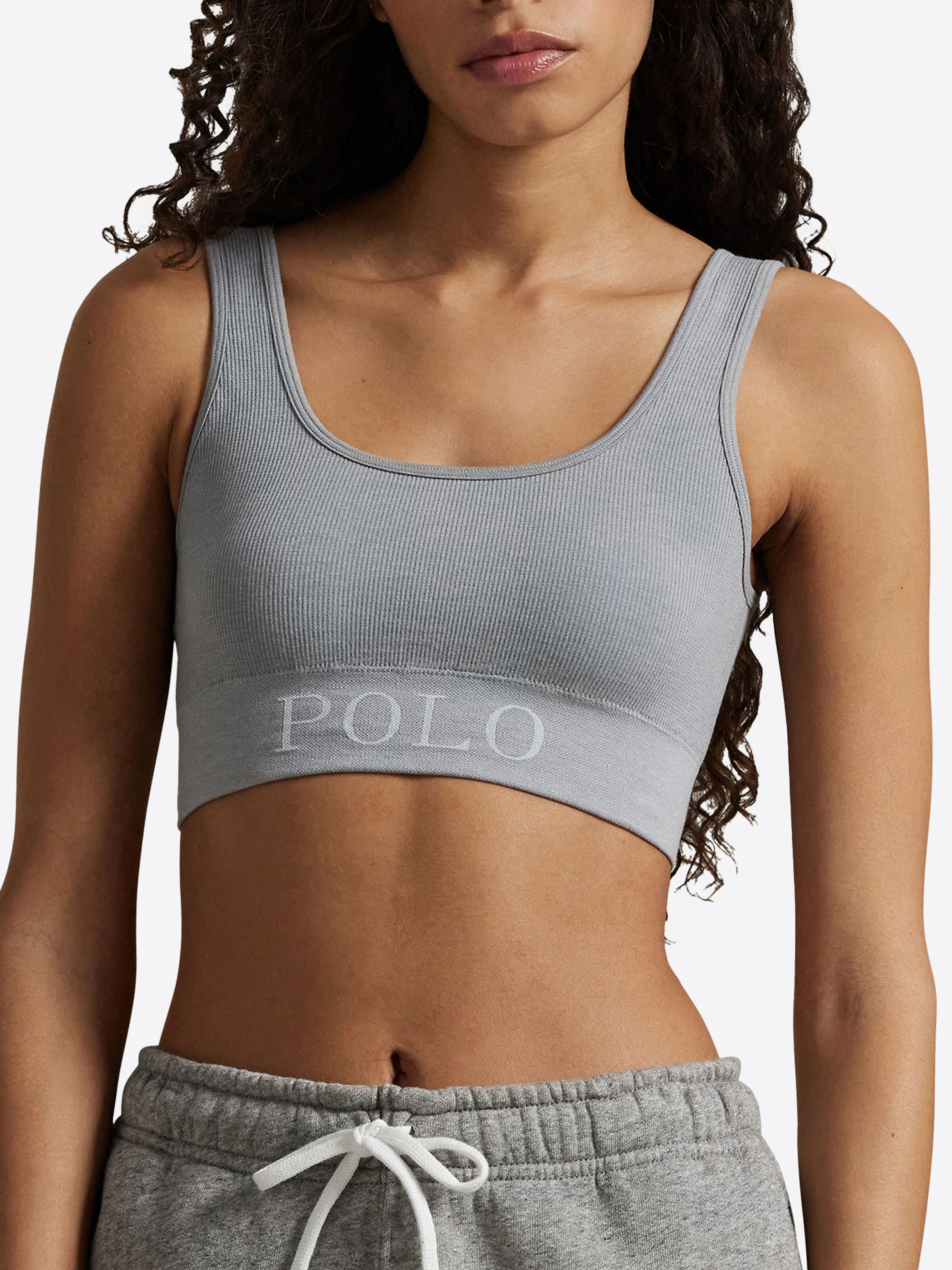 Bustier Soutien-gorge ' Ribbed Seamless ' Polo Ralph Lauren en gris : devant
