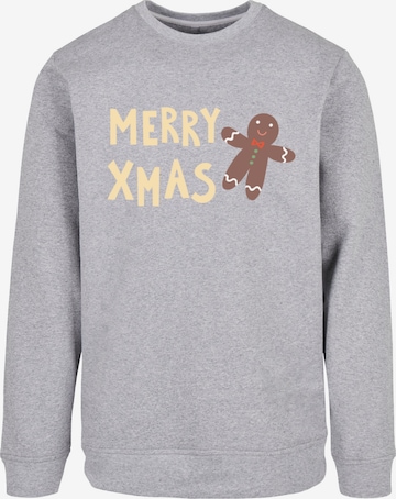 F4NT4STIC Sweatshirt 'Gingerbread Lebkuchen' in Grijs: voorkant