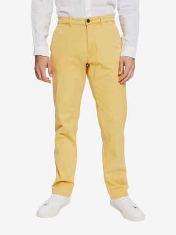 Regular Pantalon chino ESPRIT en jaune : devant