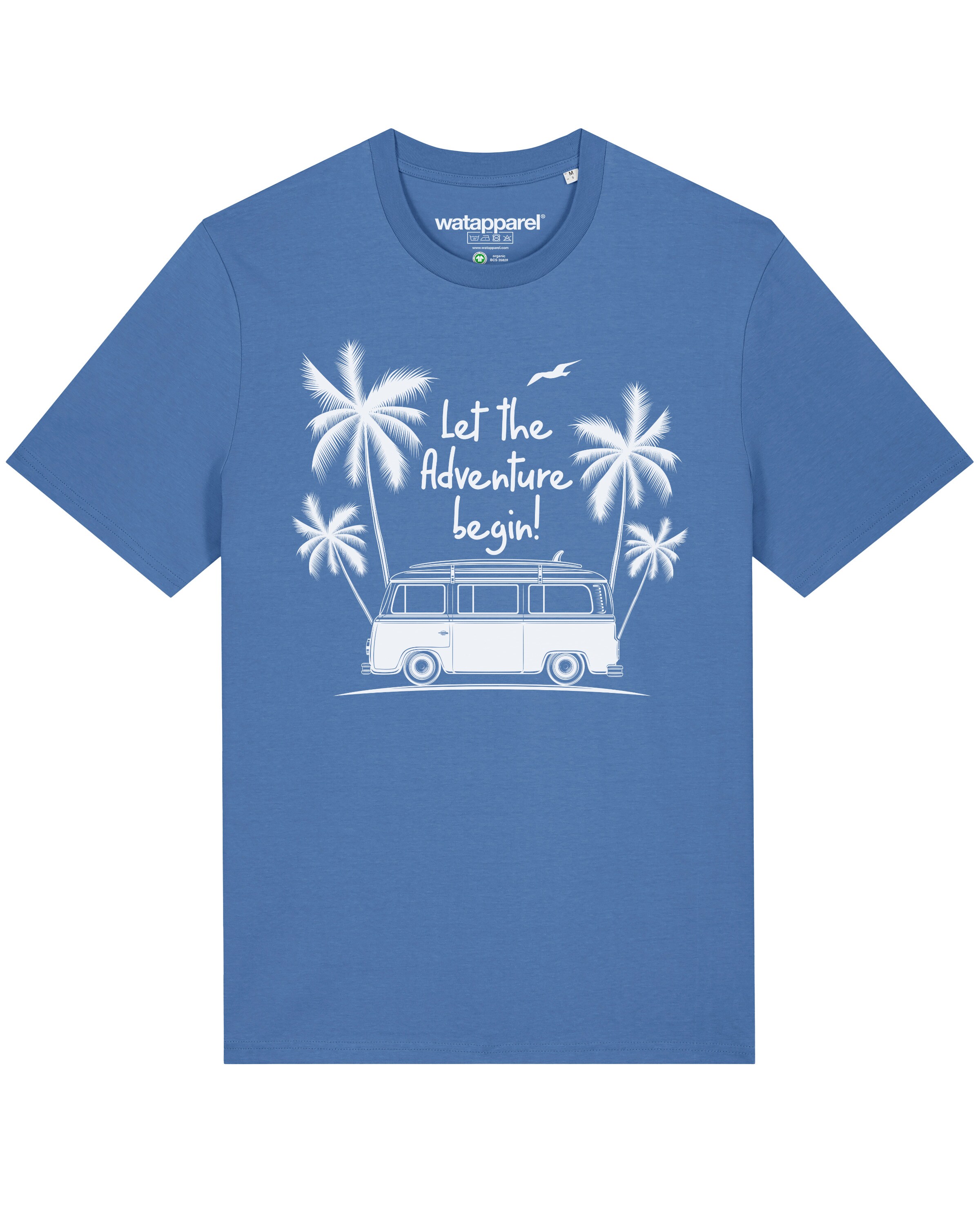 Watapparel Shirt ' Let the adventure begin ' in Blauw: voorkant