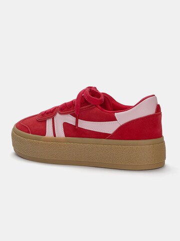 Pull&Bear Sneakers laag in Rood