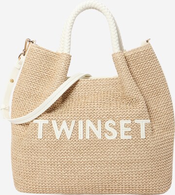 Twinset حقيبة تسوق بلون بيج: الأمام