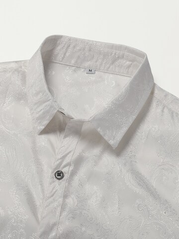 YOUTHUP Comfort fit Button Up Shirt 'Stick' in White