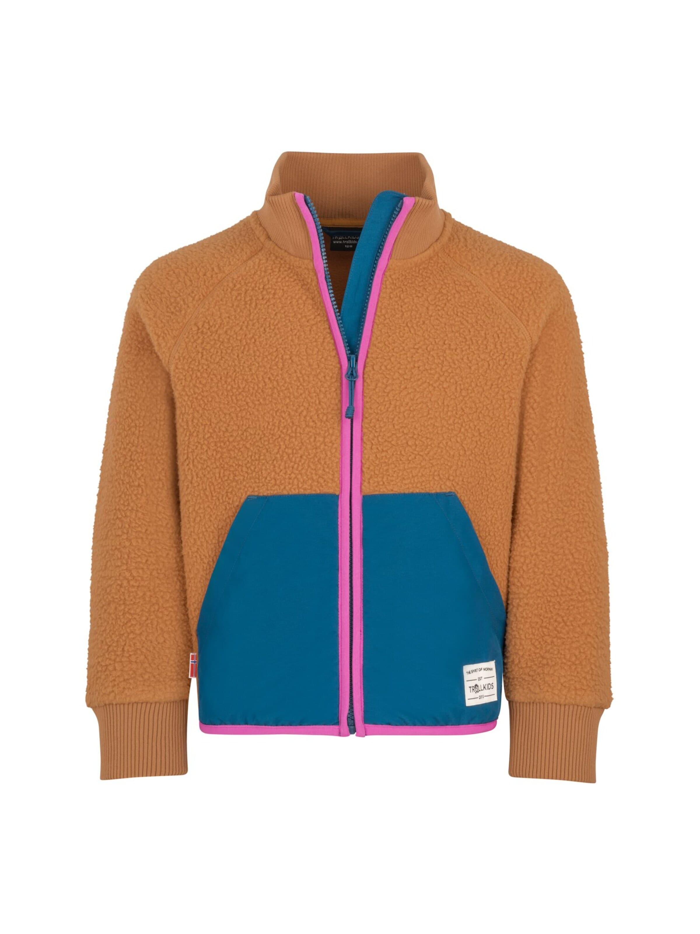 TROLLKIDS Fleece Jacket in Brown: front