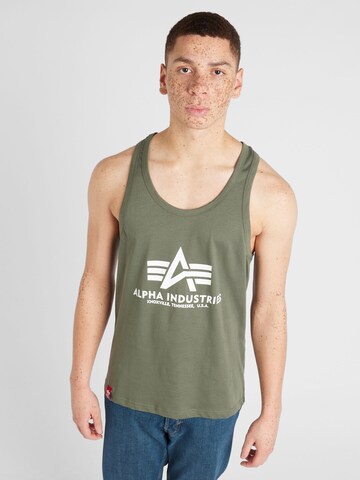 T-Shirt ALPHA INDUSTRIES en vert : devant