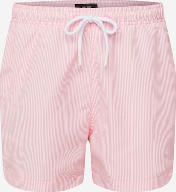 Shorts de bain Superdry en rose : devant