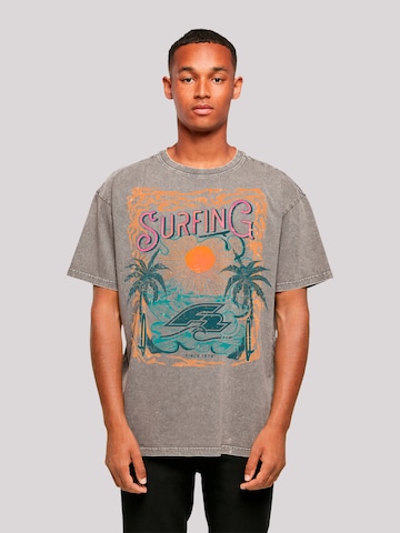 F2 Shirt 'Surfers Sunset Sommer Vibes' in Grey: front