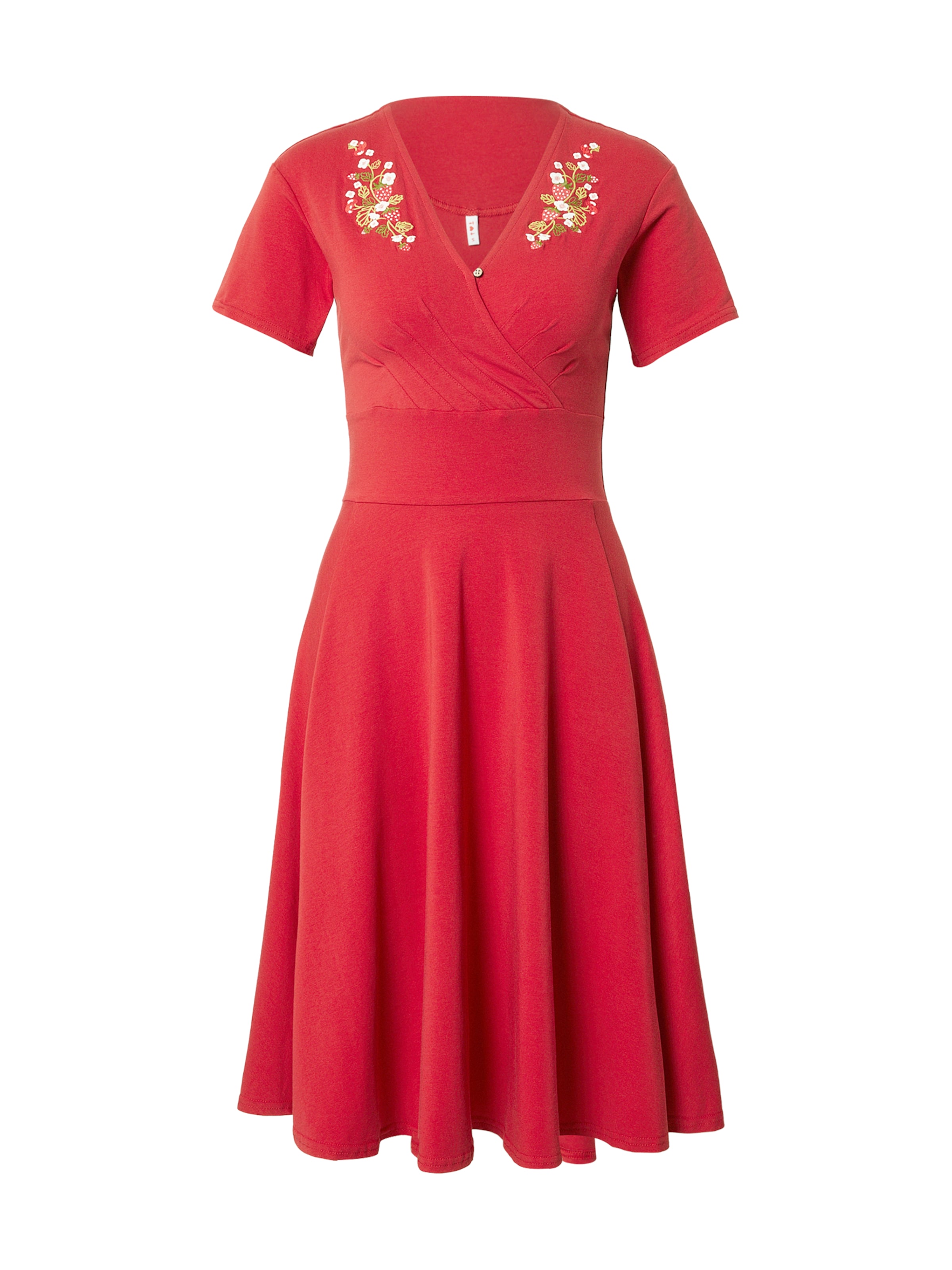 Blutsgeschwister Klänning 'Shalala Tralala Spring' i ljusgrön / röd / vit, Produktvy