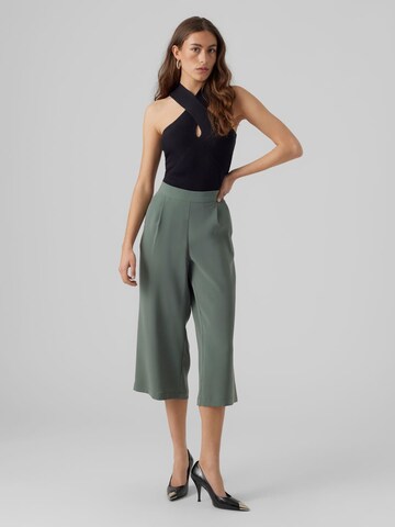 VERO MODA Wide Leg Hose in Grün