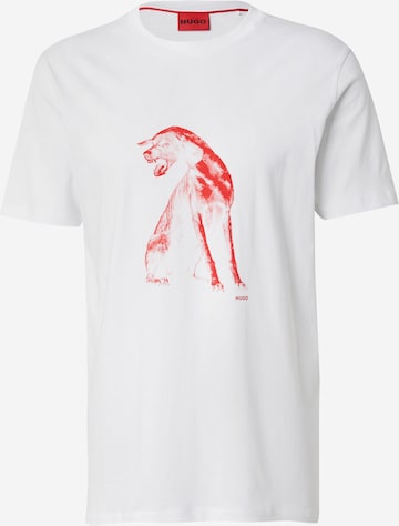 balta HUGO Marškinėliai 'Didug': priekis