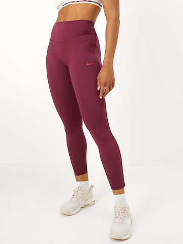 NIKE Skinny Sporthose 'One' in Rot: Vorderseite