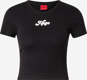 HUGO - Camiseta 'Delanor_2' en negro: frente