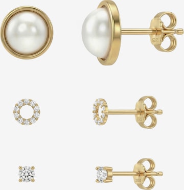 Sofia Milani Schmuckset 'Pearl Circle Zirconia' in Gold: Vorderseite