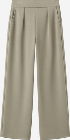 MANGO Wide leg Pleat-front trousers 'GUESI' in Green: front