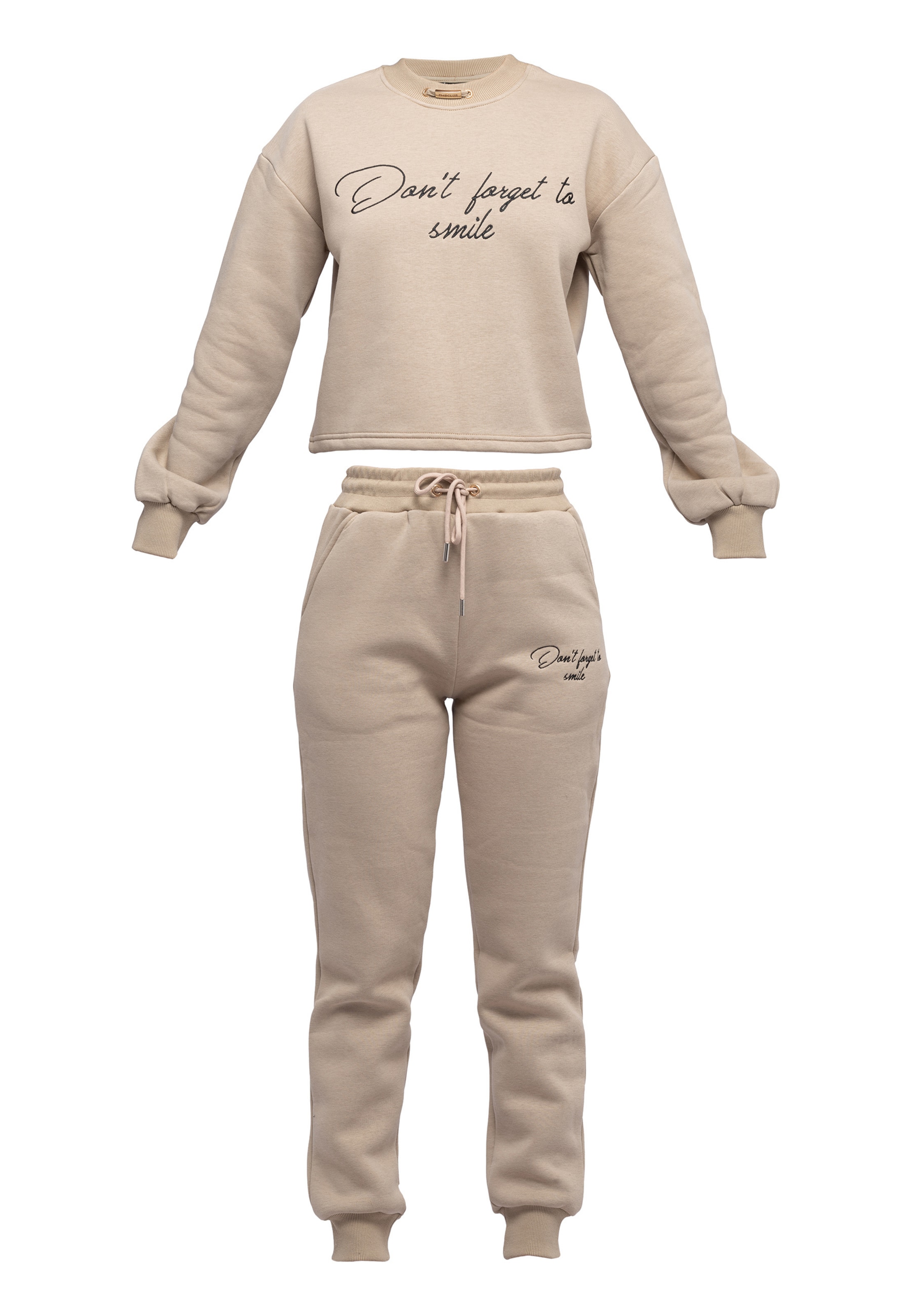 Tom Barron Jogginganzug in Beige: Vorderseite