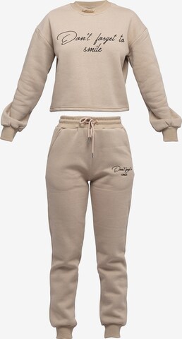 Tom Barron Jogginganzug in Beige: predná strana