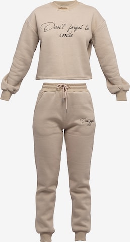 Tom Barron Sports Suit in Beige: front