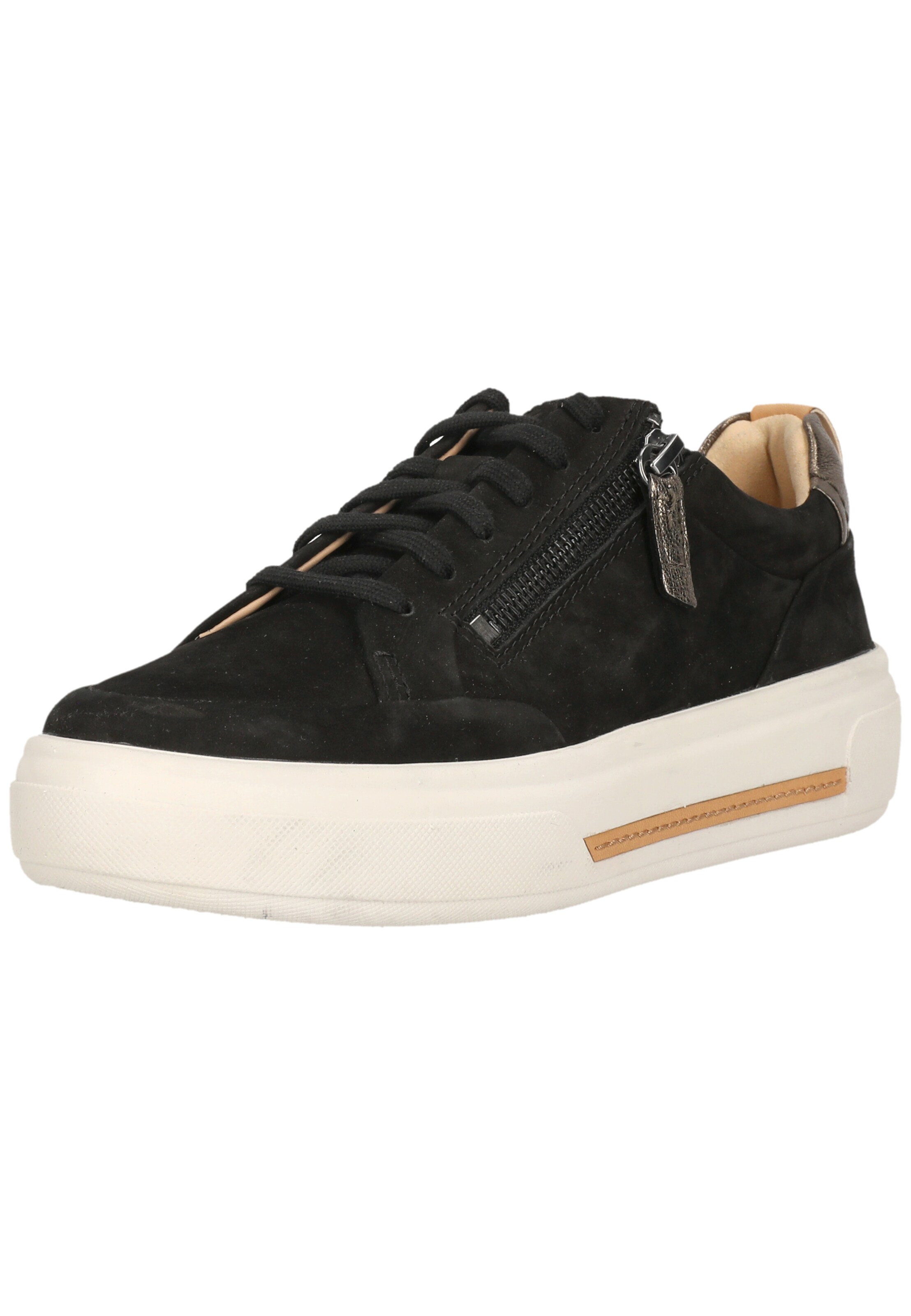 CLARKS Platform trainers 'Hollyhock Zip' in Black: front