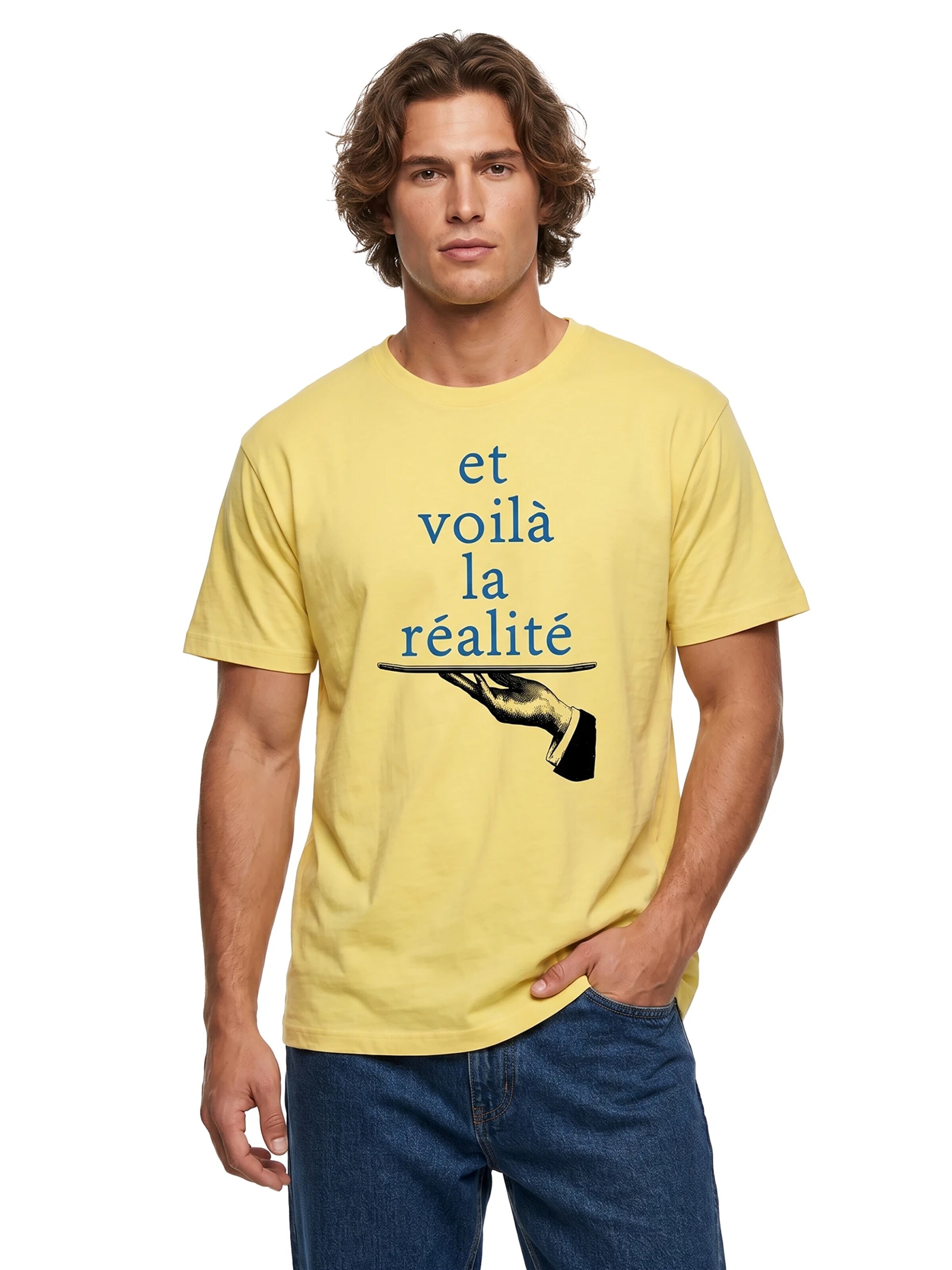 MAKAYA Shirt 'Et Voilà' in Yellow