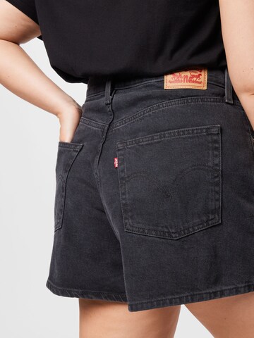 Levi's® Plus - Regular Calças de ganga 'Plus HW Mom Short' em preto