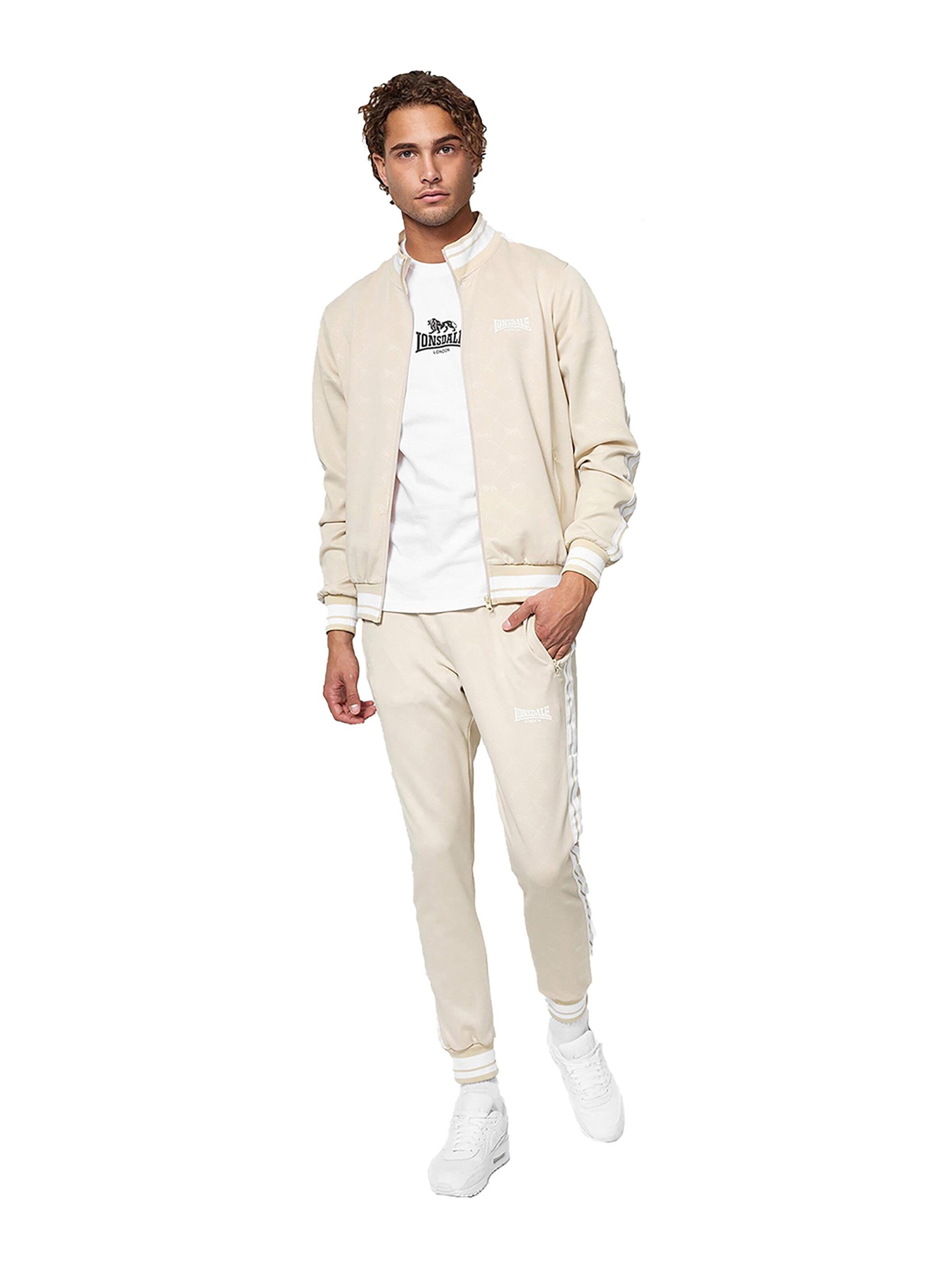 LONSDALE Tracksuit 'Ashwell' in Beige