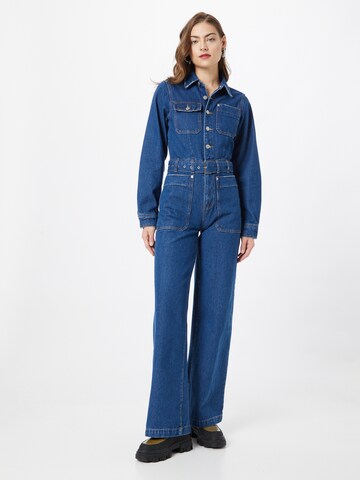 Warehouse Jumpsuit in Blauw: voorkant