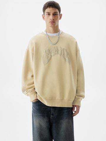 Pull&Bear Sweatshirt in Beige: front