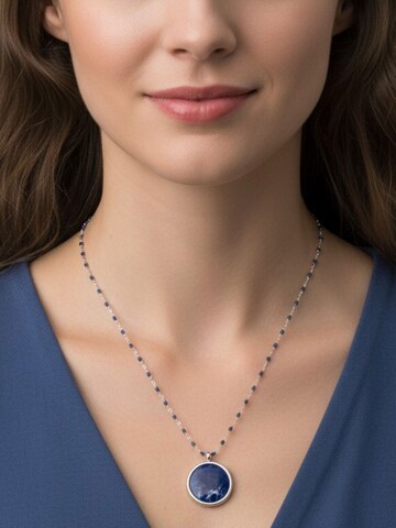 Sergio Engel Kette 'Beach Kette 03 Farbig akzentuierte Edelstahlkette mit Natursteinanhänger'‌‌‌ in Blau: Vorderseite