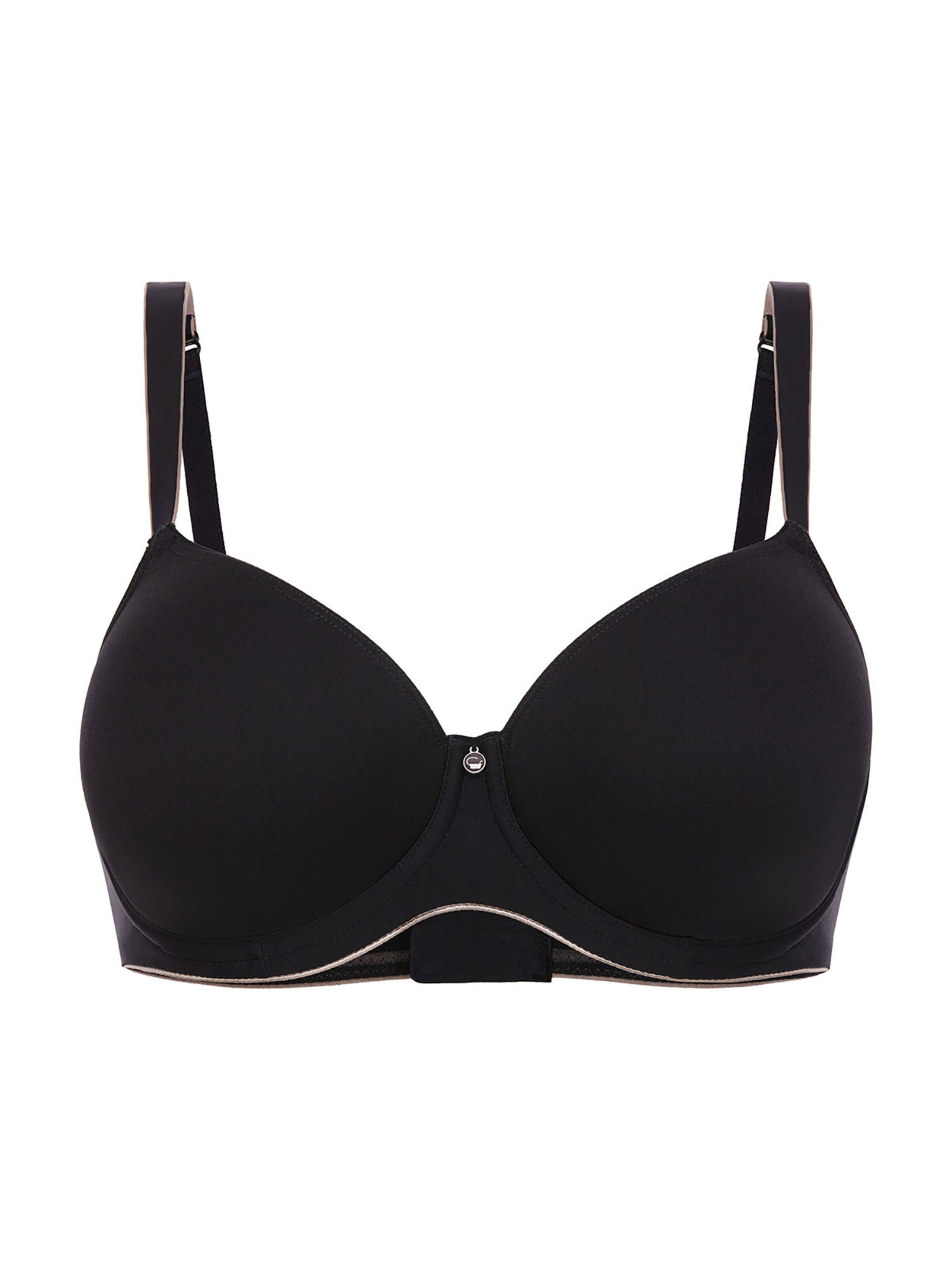 Conturelle T-shirt Bra 'Pure Feeling' in Black: front