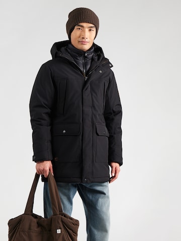 JACK & JONES Ανοιξιάτικο ή φθινοπωρινό παρκά 'JJFinn' σε μαύρο: μπροστά