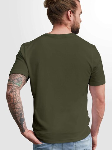 Neverless Shirt 'Servus 3 Bier' in Green