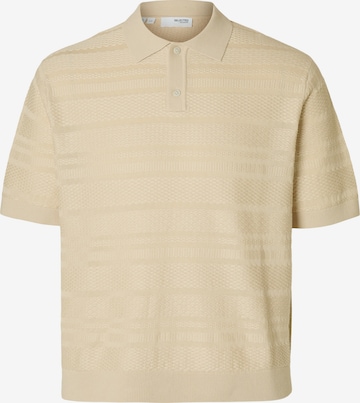 Pull-over 'SLHFoam' SELECTED en beige : devant