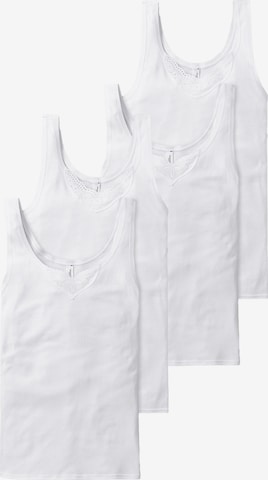 SCHIESSER Top ' Cotton Essentials ' in Wit: voorkant