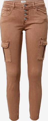 Coupe slim Pantalon cargo ONLY en marron : devant