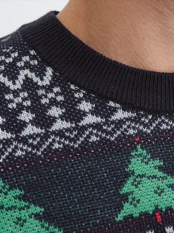 JACK & JONES Svetr 'JJXMAS ANDREW' – modrá