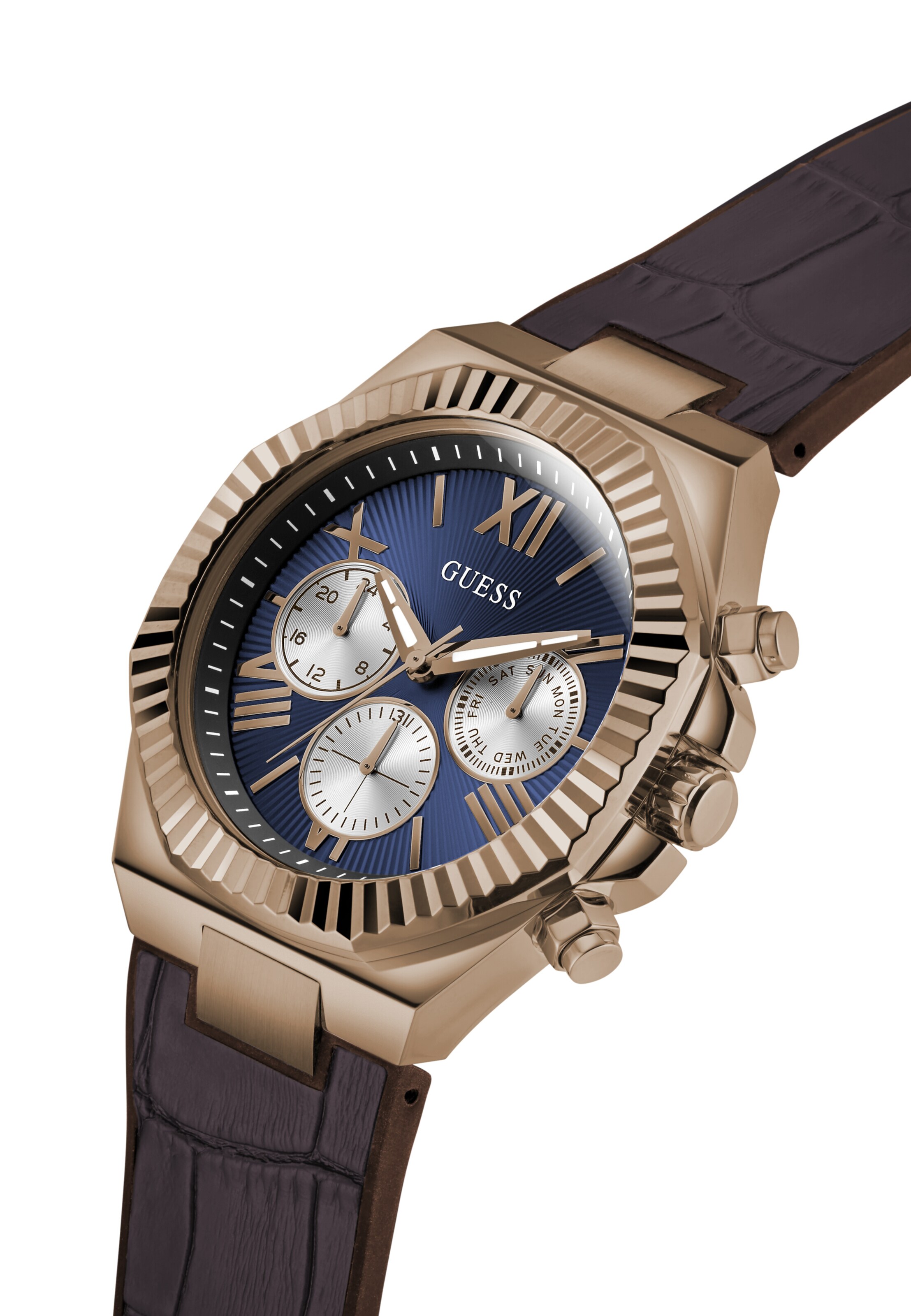 GUESS Analog watch 'EQUITY' in Brown