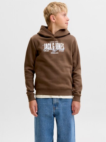 Jack & Jones Junior Majica 'JJAERO' | rjava barva: sprednja stran