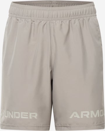 UNDER ARMOUR Workout Pants in Beige: front