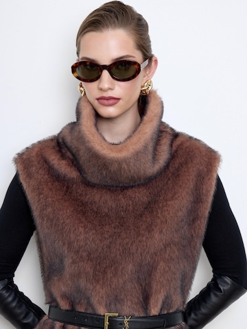 Gilet 'Faux-mink-fur brown dickey' di BASSIA in marrone