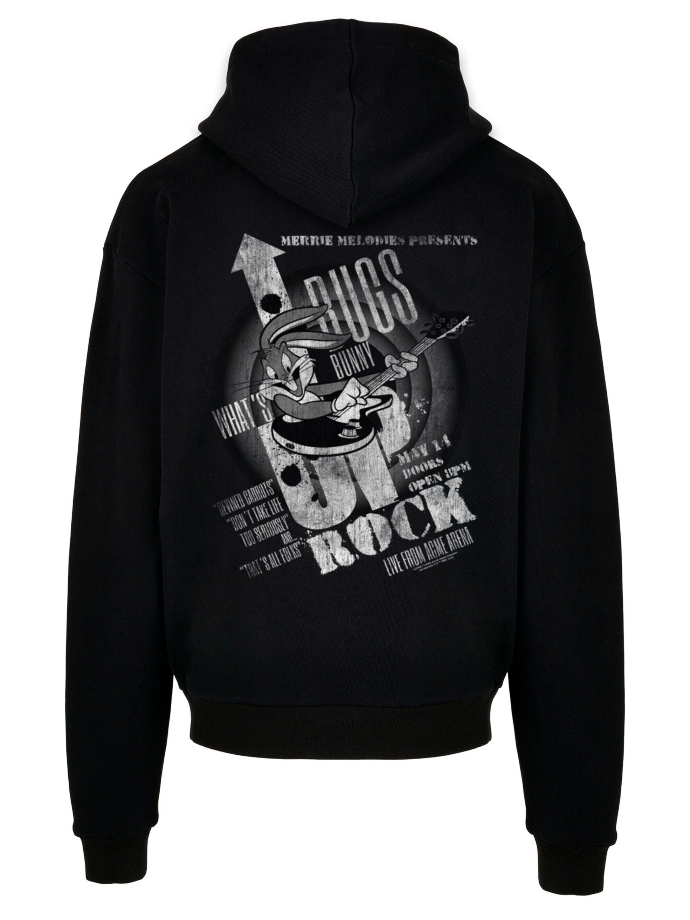 Sweat-shirt 'Bugs Bunny' F4NT4STIC en noir : devant