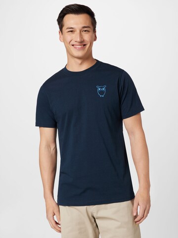 KnowledgeCotton Apparel T-Shirt  (GOTS) in Blau: predná strana