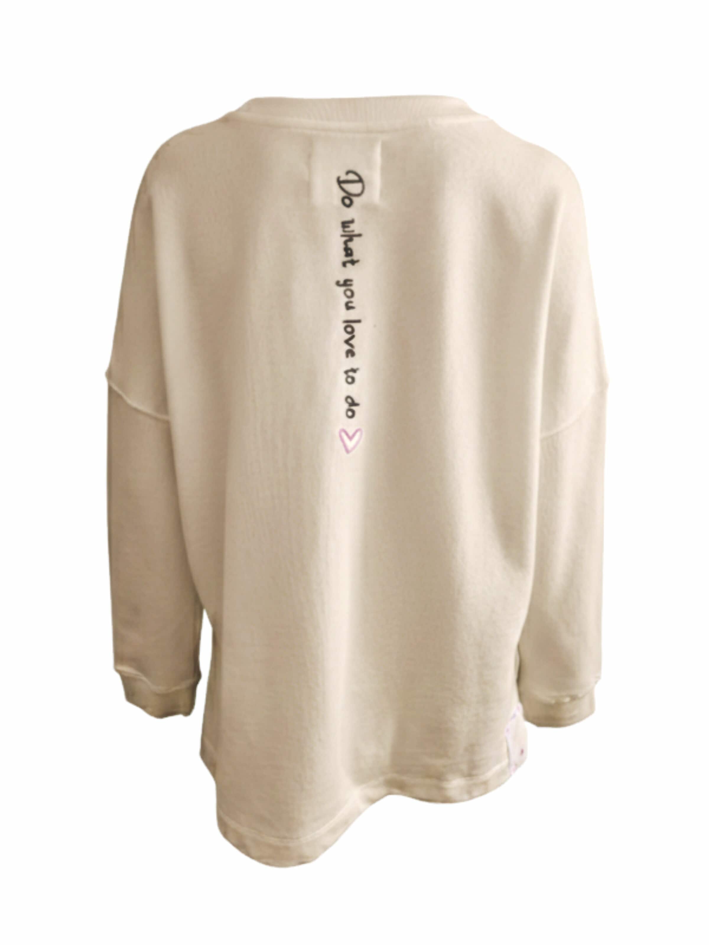 LIKS. Munich Bluzka sportowa 'Sweatpullover mit Stickerei Do what you love - StellaC' w kolorze beżowy