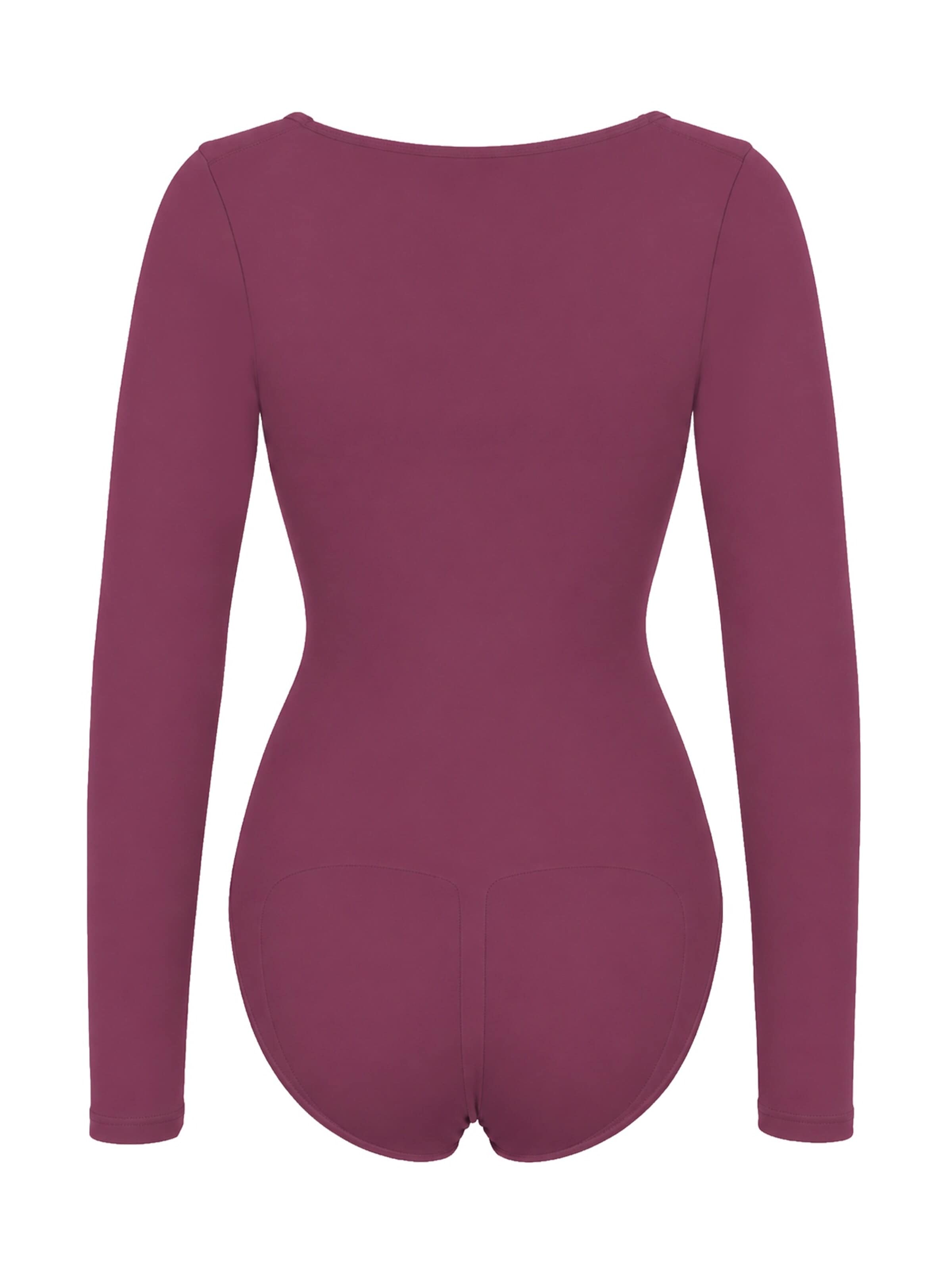 Body modellante 'Longsleeve Sculpting Bodysuit with Slip' di cfab in lilla