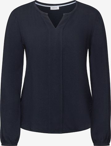 CECIL Bluse in Unifarbe in Blau: Vorderseite