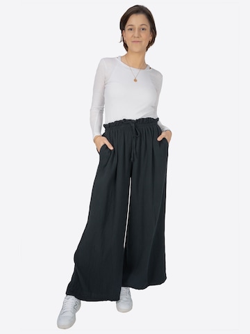 Seasons of April Wide leg Broek 'Texder' in Zwart