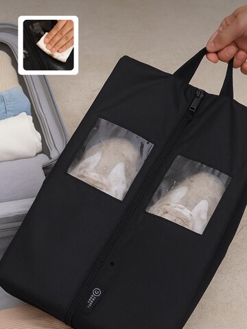 TRAVEL DUDE Matkakassi 'Schuhtaschen Set 2 Teilig aus recycelten Plastikflaschen, Schuhbeutel Organizer' värissä musta